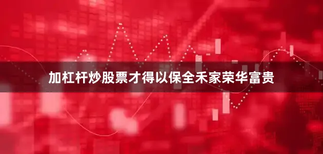 加杠杆炒股票才得以保全禾家荣华富贵